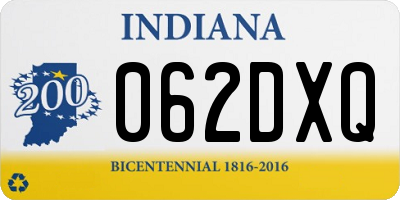 IN license plate 062DXQ