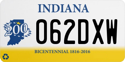 IN license plate 062DXW