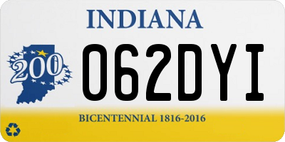 IN license plate 062DYI