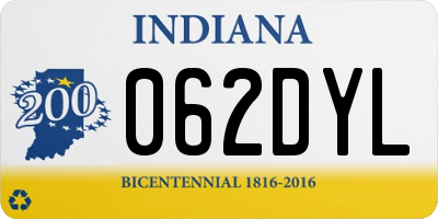 IN license plate 062DYL