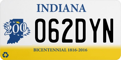 IN license plate 062DYN