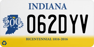 IN license plate 062DYV
