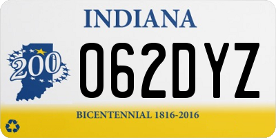 IN license plate 062DYZ