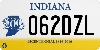IN license plate 062DZL