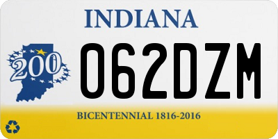 IN license plate 062DZM