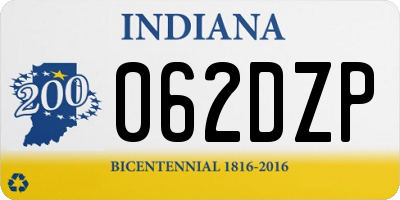 IN license plate 062DZP
