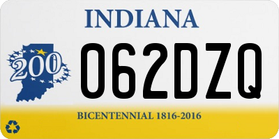 IN license plate 062DZQ