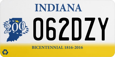 IN license plate 062DZY