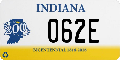 IN license plate 062E