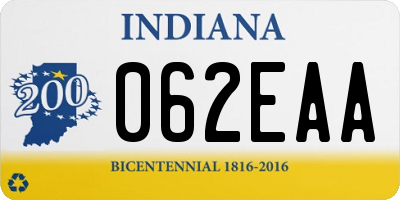 IN license plate 062EAA