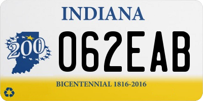 IN license plate 062EAB