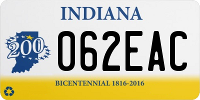 IN license plate 062EAC