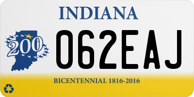 IN license plate 062EAJ