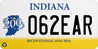 IN license plate 062EAR
