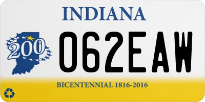 IN license plate 062EAW