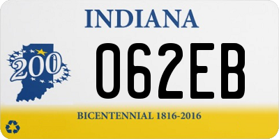 IN license plate 062EB