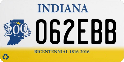 IN license plate 062EBB