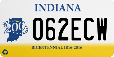 IN license plate 062ECW
