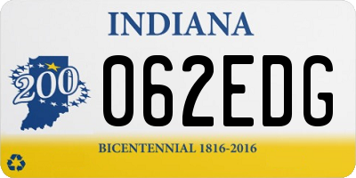 IN license plate 062EDG