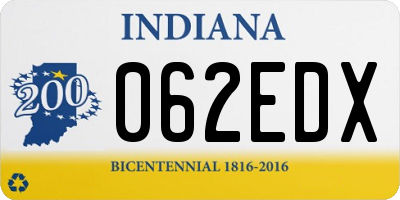 IN license plate 062EDX