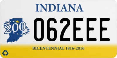 IN license plate 062EEE