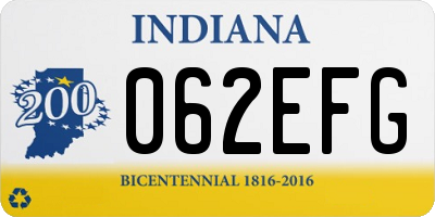 IN license plate 062EFG