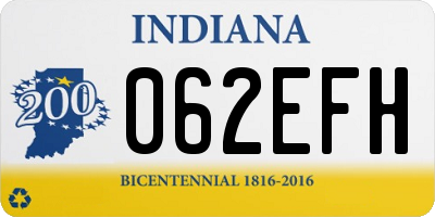 IN license plate 062EFH