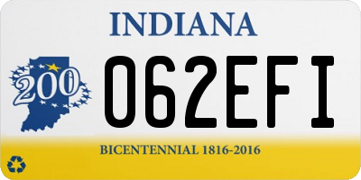 IN license plate 062EFI
