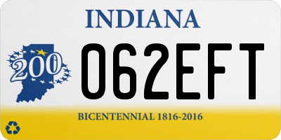 IN license plate 062EFT