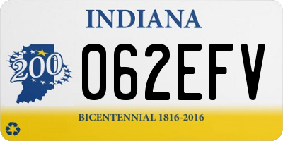 IN license plate 062EFV