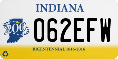 IN license plate 062EFW