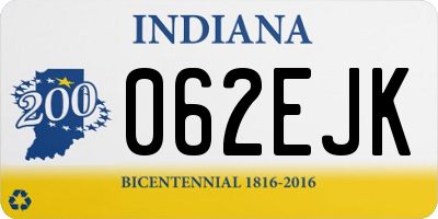 IN license plate 062EJK