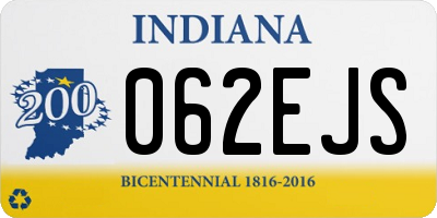 IN license plate 062EJS