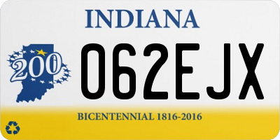 IN license plate 062EJX