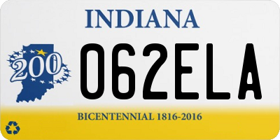 IN license plate 062ELA