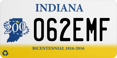 IN license plate 062EMF