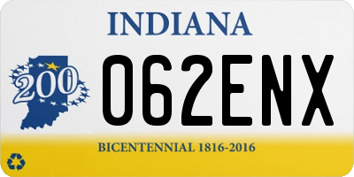 IN license plate 062ENX