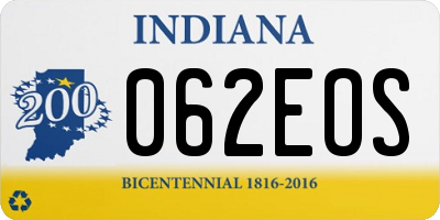 IN license plate 062EOS
