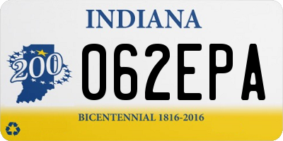 IN license plate 062EPA