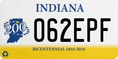 IN license plate 062EPF