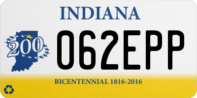 IN license plate 062EPP
