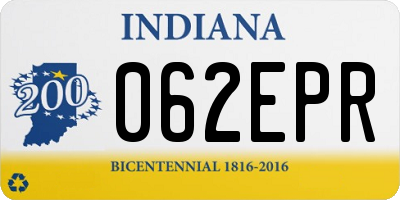 IN license plate 062EPR