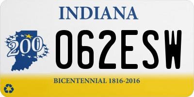 IN license plate 062ESW