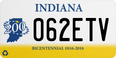 IN license plate 062ETV