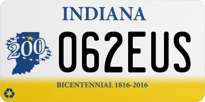 IN license plate 062EUS
