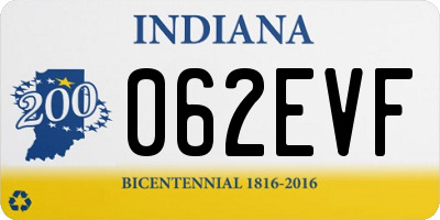 IN license plate 062EVF