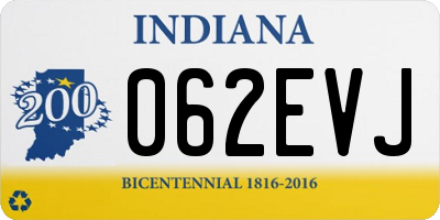 IN license plate 062EVJ