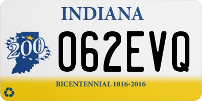 IN license plate 062EVQ