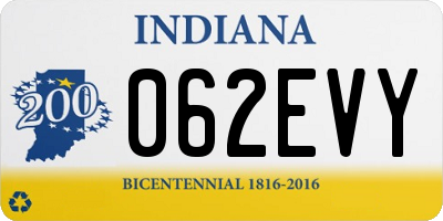 IN license plate 062EVY