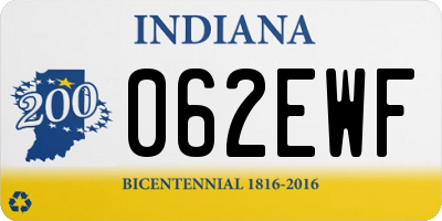 IN license plate 062EWF